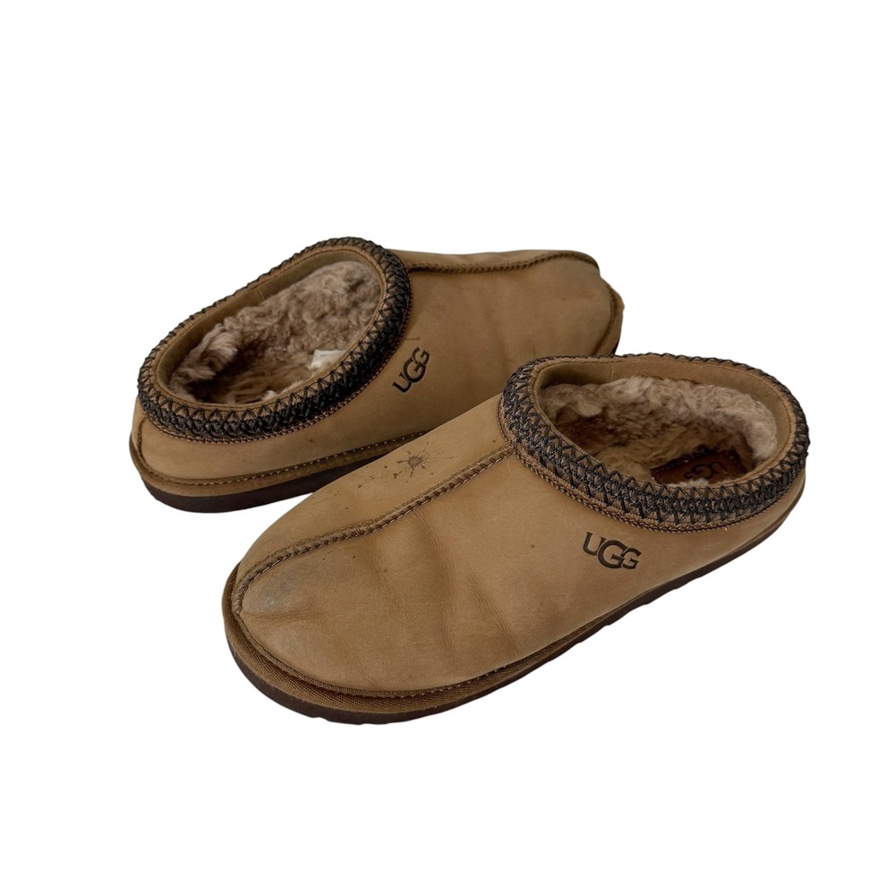 UGG Tasman II Men Nubuck Chestnut Sheepskin 1175070 Comfort Slipper Size 8